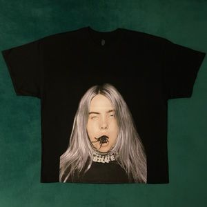 Billie Eilish Spider Mouth Black Tee